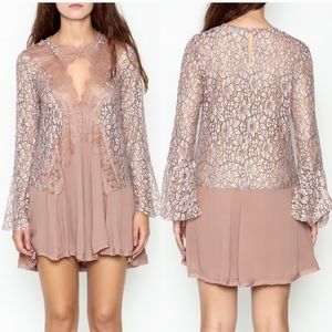 NWT Umgee Dusty Rose Lace Tunic Top Blush boho
